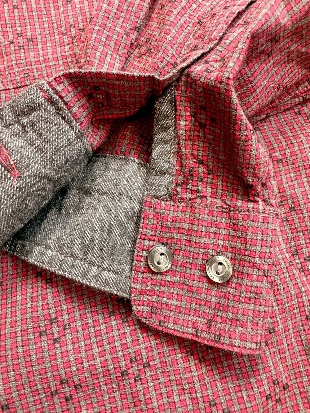 Carbon 2 Cobalt Men's XL maroon Black gray Geometric Textured  Button Up Shirt - Picture 6 of 9